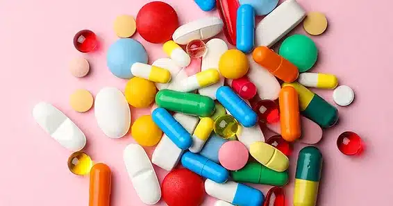 variety of pills on table