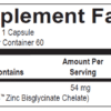 MIH Zinc Dietary Supplement 60 capsules
